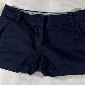 J. Crew womens navy blue Chino flat front 3" inseam chino shorts - size 00